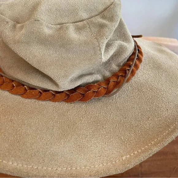 Pakflat Australian Bush Hat Handcrafted  Genuine Suede Leather - Picture 4 of 14